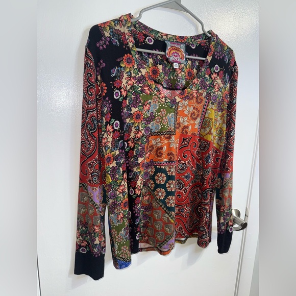 Johnny Was Moa Floral Paisley Long Sleeve Top Size XS - Picture 6 of 9
